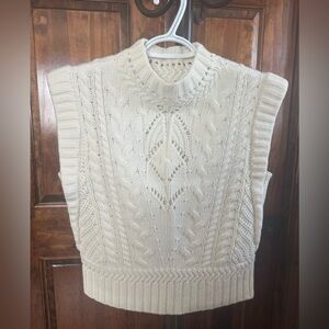 Veronica Beard Pinkett Sweater Vest ivory sz small LIKE NEW!